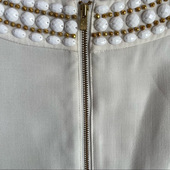 Lilly Pulitzer Women’s Bennett Shift Bead Jewel Dress Cameo White 2 - Picture 9 of 12